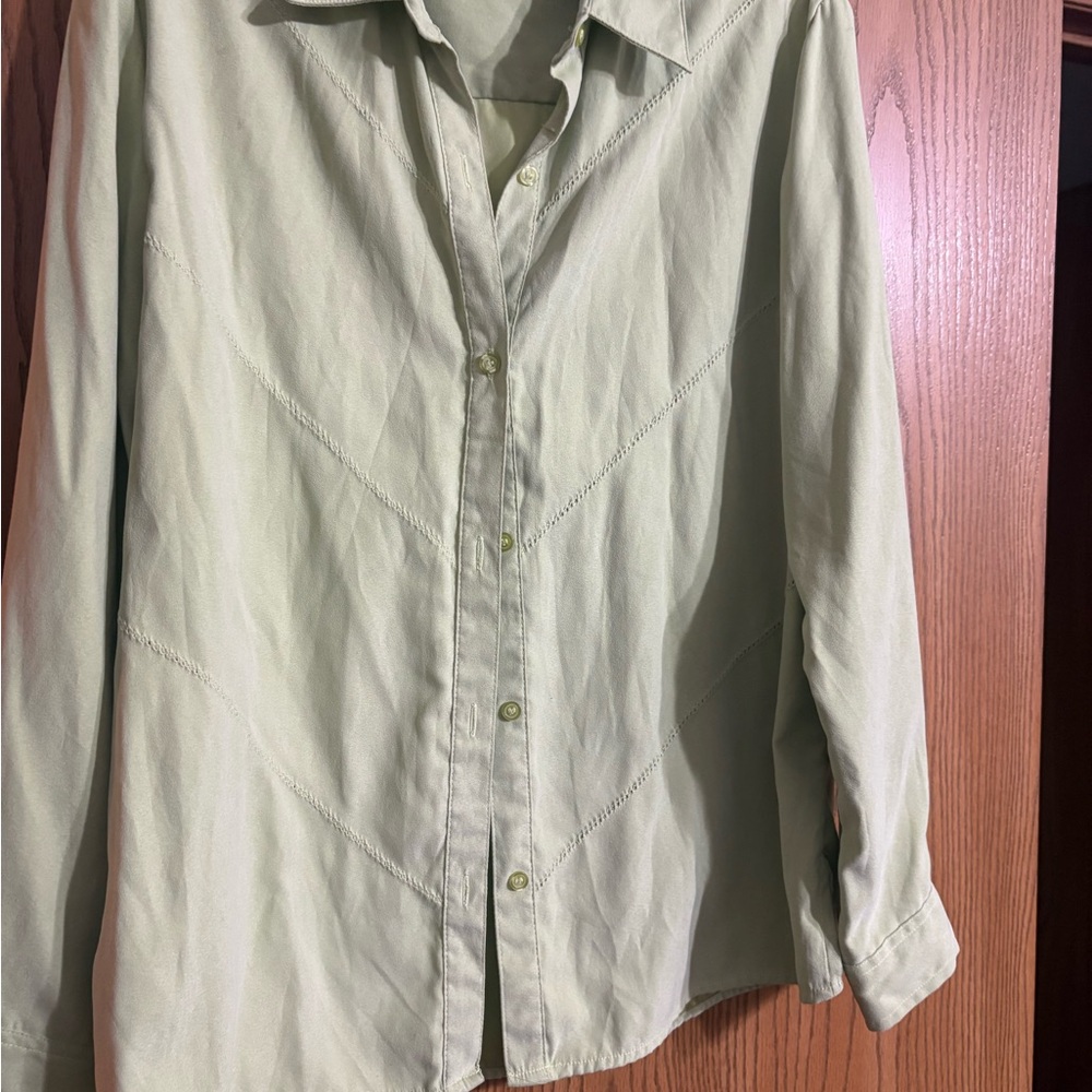 White Stag Light Green Button Down Shirt